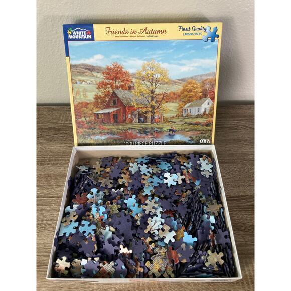 White Mountain Friends in Autumn 1000 Piece Jigsaw Puzzle‎ Landscape 2022 - Picture 2 of 11